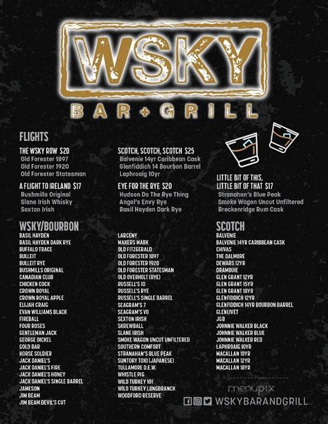 wsky bar + grill|wsky bar and grill menu.